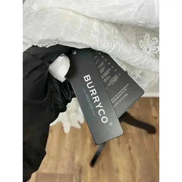 Burryco Midi Dress White Lace Bow Detail Coquette Sheer Women's Sz Small NWT - Picture 13 of 14